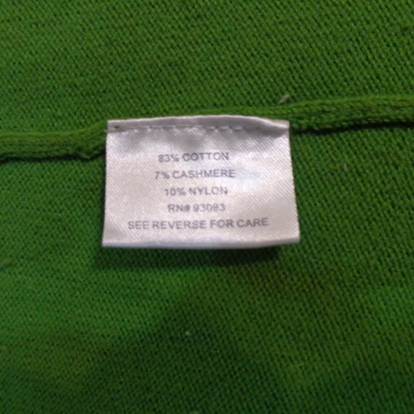 Tyler Boe Green Sweater Dress sz Small Cotton Cashmere blend bright color! - Picture 5 of 6